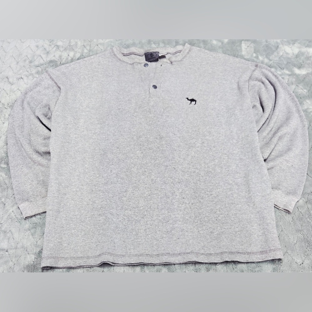 Vintage Joe Camel Henley Thermal Shirt Men’s XL Gray 
1996
